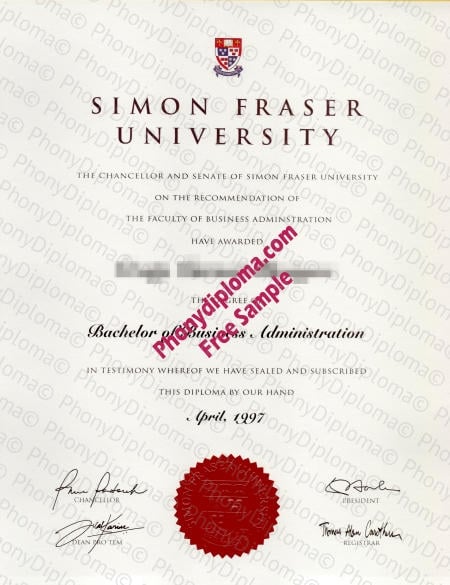 Canada Simon Fraser University Free Sample From Phonydiploma (2)